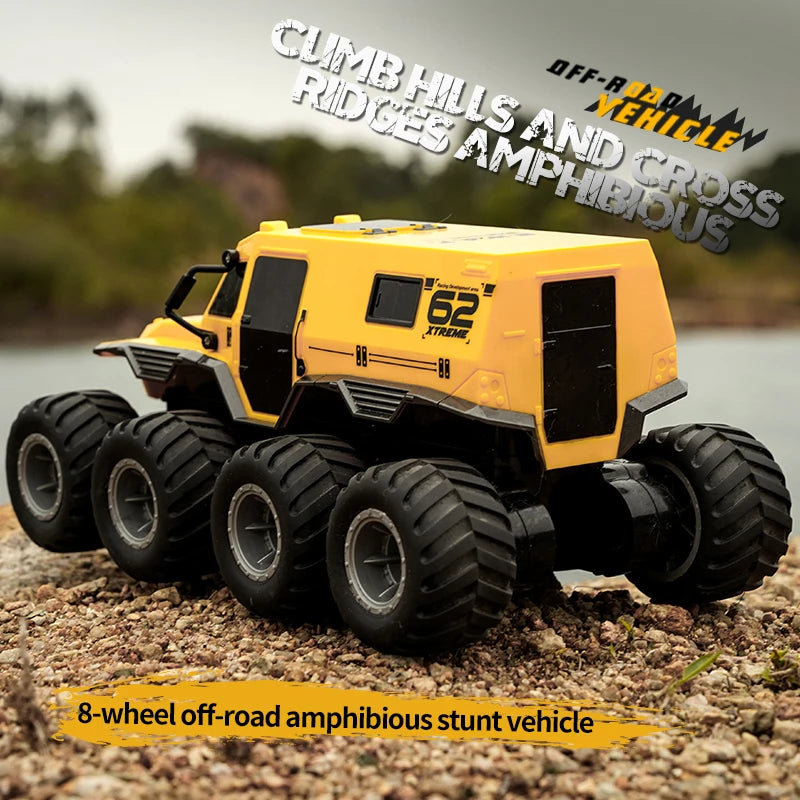8X8 RC Car 8WD Amphibious Off-Road Stunt Truck 2.4G Waterproof Racing Crawler