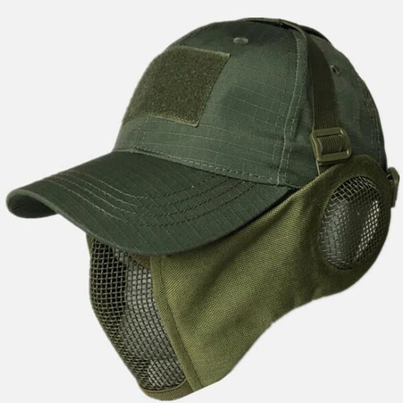 Airsoft Mesh Face Mask with Ear Protection Tactical Paintball Gear