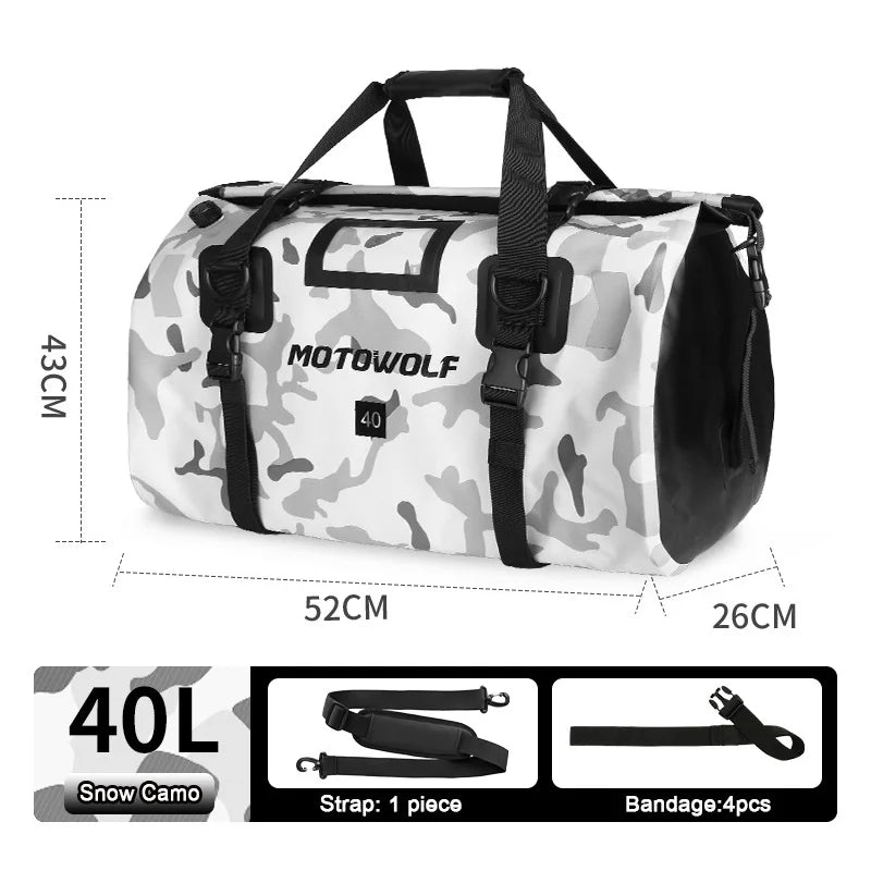Waterproof Motorcycle Tail Bag 40/66L KTM BMW Yamaha Moto Luggage High Capacity