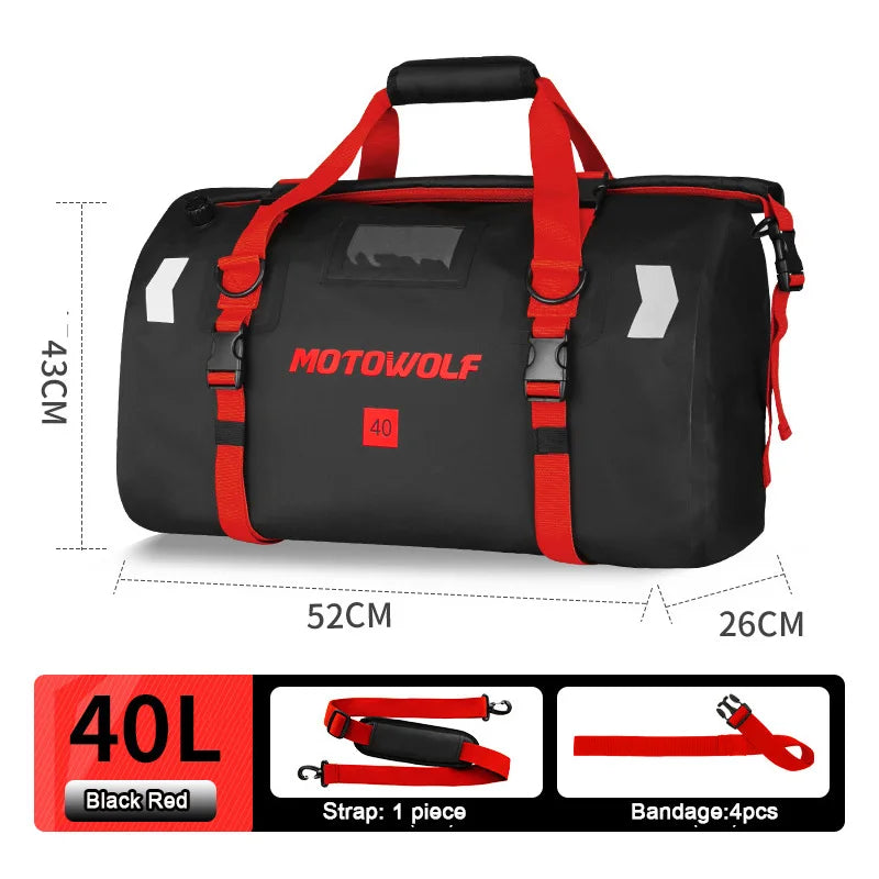 Waterproof Motorcycle Tail Bag 40/66L KTM BMW Yamaha Moto Luggage High Capacity