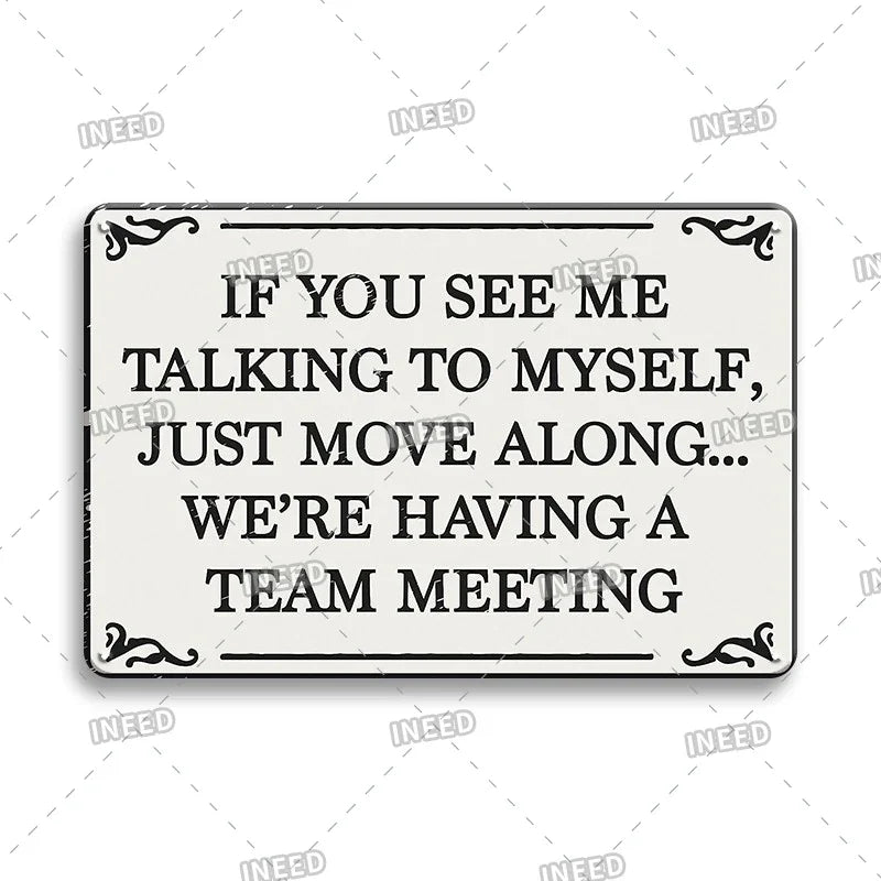 Funny Quote Tin Sign, Garage Wall Plaque, Humorous Metal Sign for Man Cave Decor