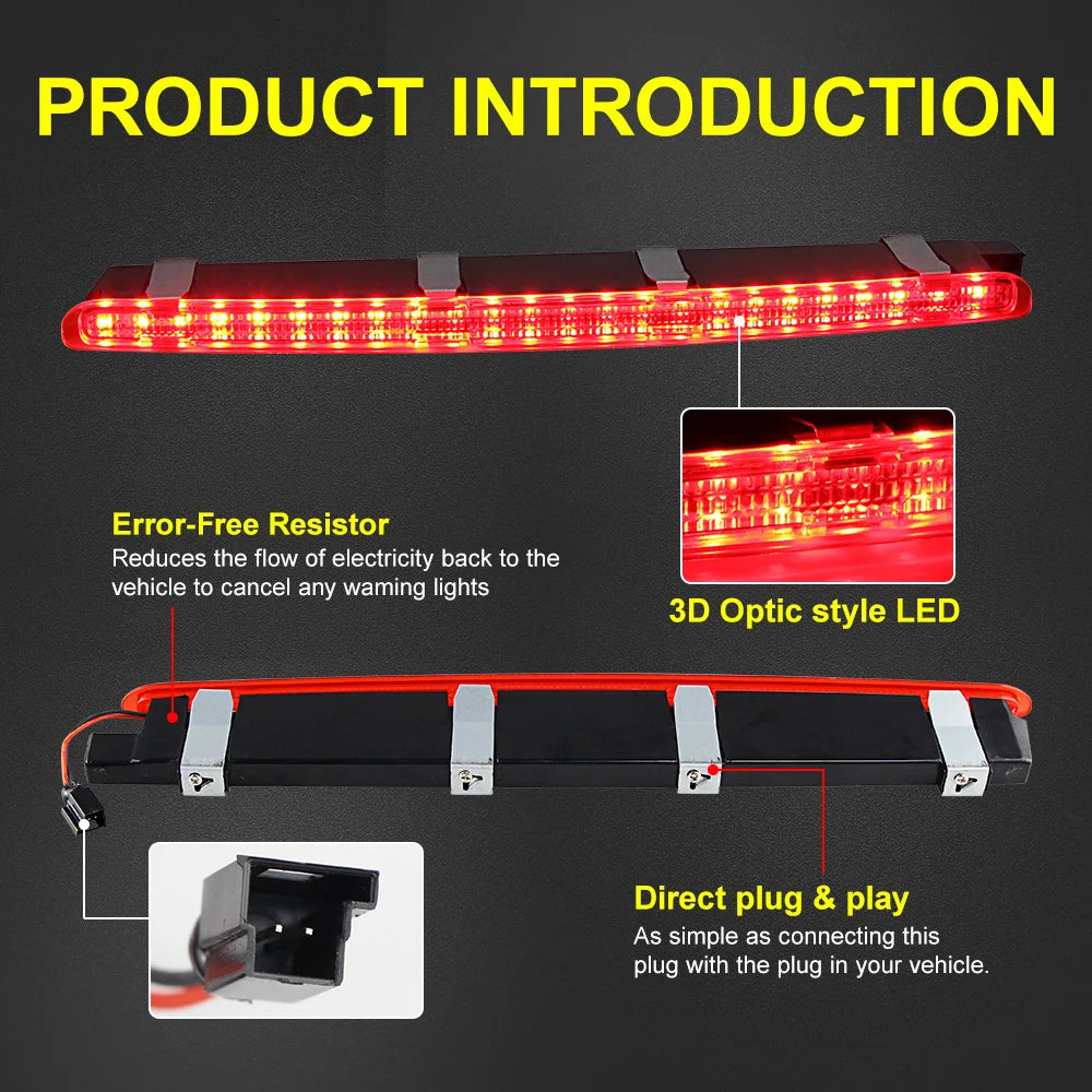 Red LED Third Brake Light for Mercedes Benz C-Class W203 Saloon (2001-2007)