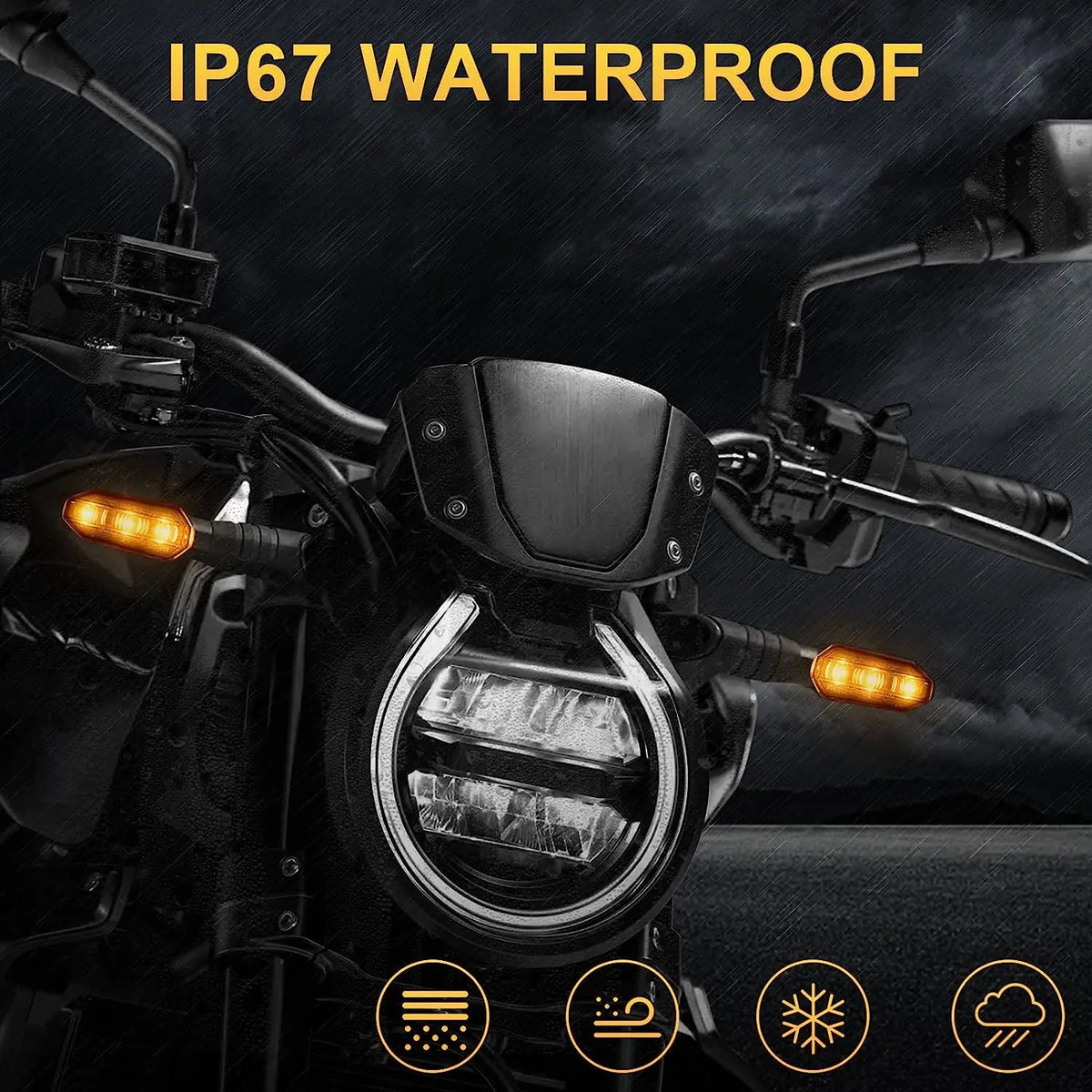 8mm Mini LED Motorcycle Turn Signal Lights Amber Flashing Blinker Lamp 12V