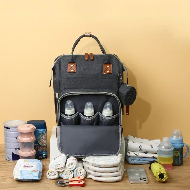 Large USB Mummy Diaper Change Bag - Waterproof, Functional, Stylish Backpack