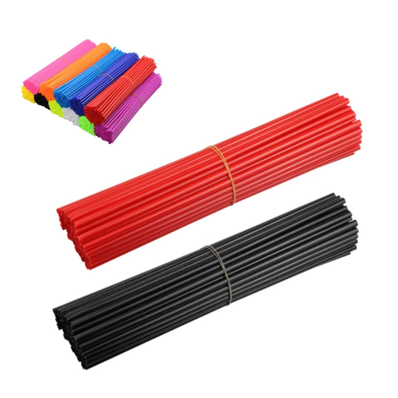 72Pcs Motorcycle Wheel Spoke Protector Wraps Rims Skin Covers for Motocross Bike