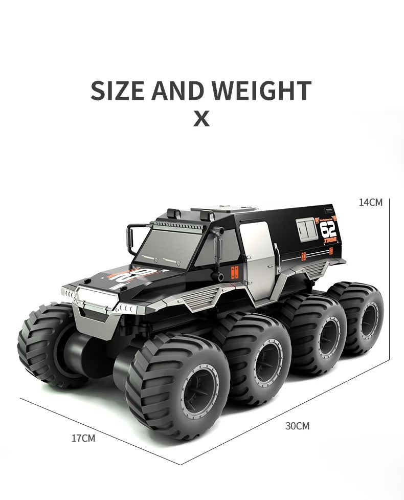 8X8 RC Car 8WD Amphibious Off-Road Stunt Truck 2.4G Waterproof Racing Crawler