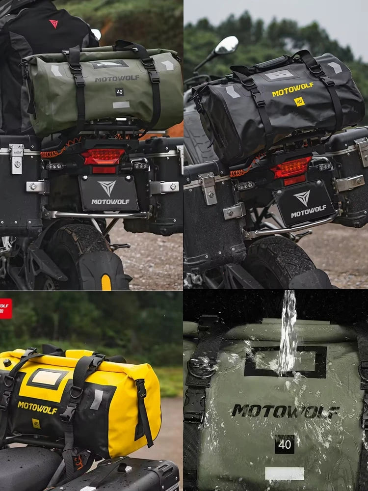 Motorcycle Waterproof Dry Bag 40L 66L Luggage Roll Pack Tail Seat Bag Holdall