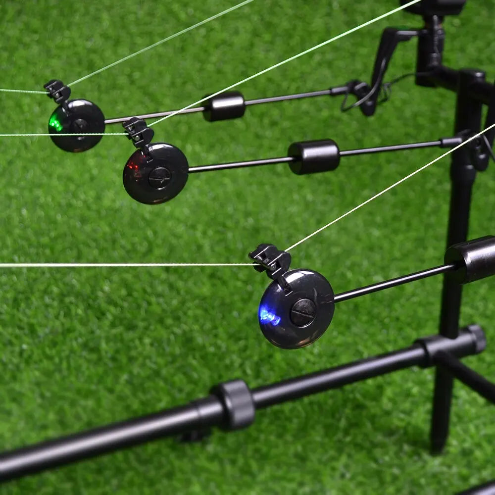LED Carp Fishing Swingers Drop Off Indicator Set – 4 Colors in Zipped Case