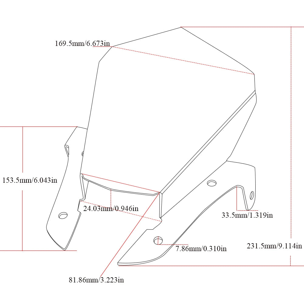 Windscreen Yamaha MT-07 FZ-07 2014-2017 Front Deflector MT07 FZ07 Screen
