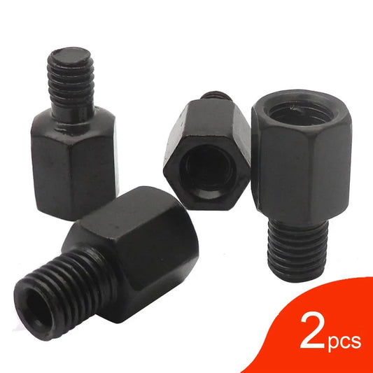 Black Motorcycle Mirror Adapters M10 M8 Right/Left Thread Conversion for Mirrors