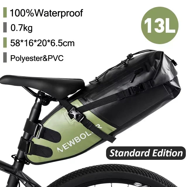13L Waterproof Bicycle Saddle Tail Bag MTB Road Bike Luggage Touring eatpost