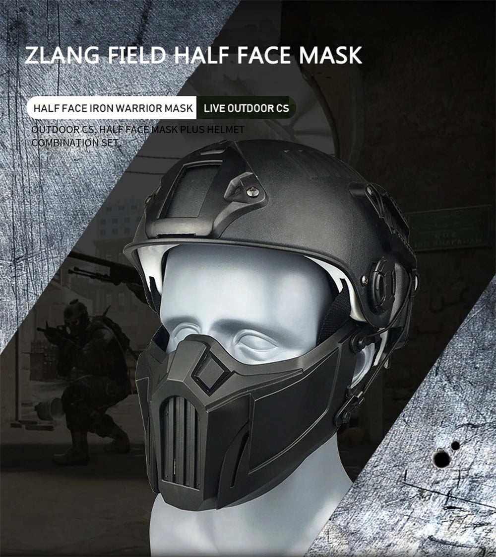 Skull Airsoft Mask Tactical Half Face Paintball CS Wargame Protective Gear