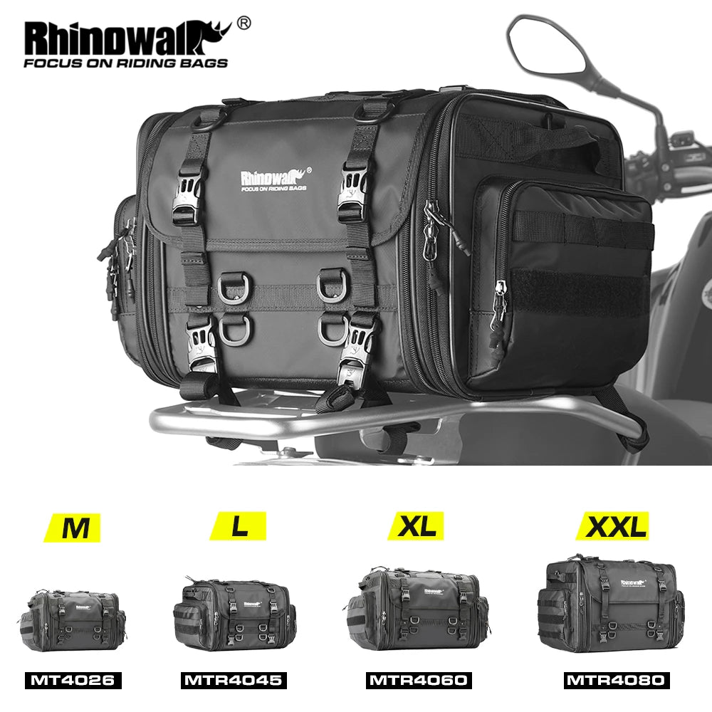 Rhinowalk Motorcycle Waterproof Tail Bag Expandable Luggage 19L-80L