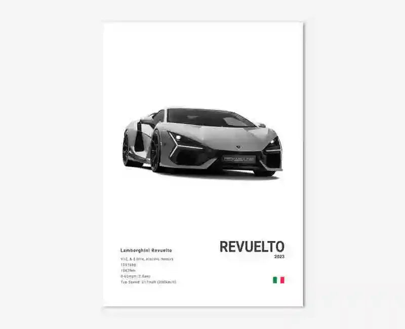 B&W Canvas Poster Luxury Supercar Lamborghini SUV SVJ Wall Art Garage Mancave