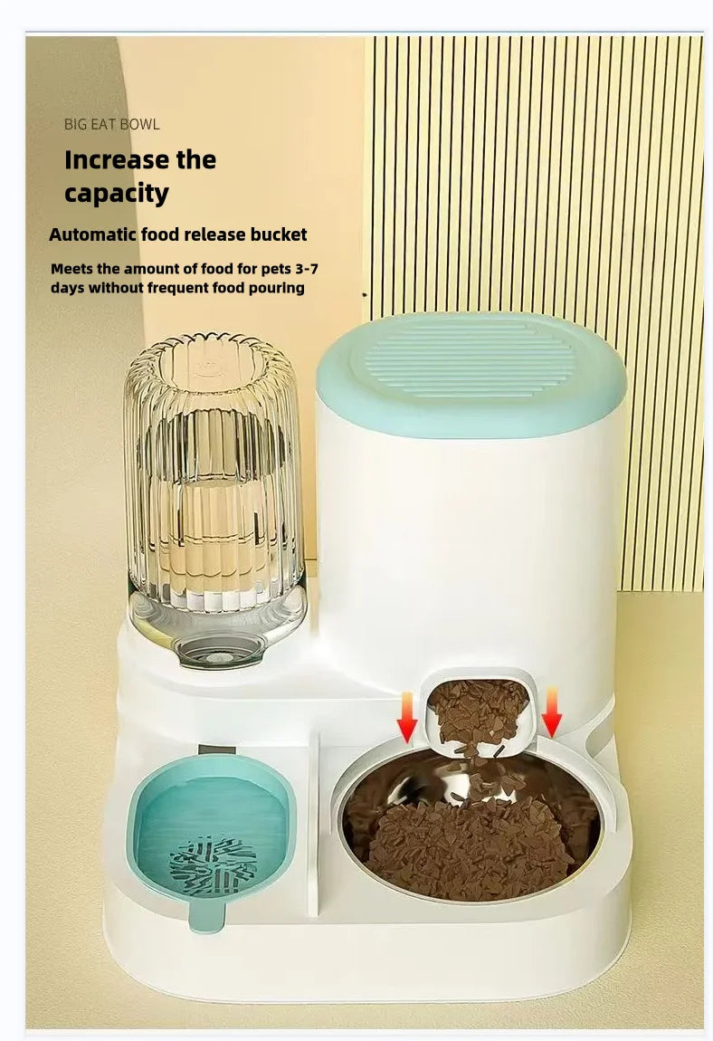 Automatic Cat & Dog Feeder with Water Dispenser | Slow Feeder Bowl for Pets