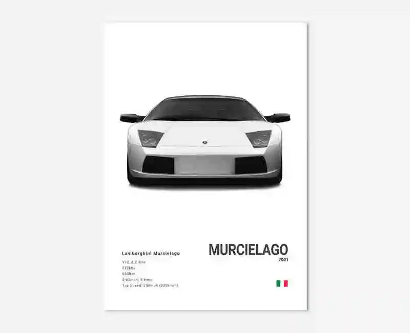 B&W Canvas Poster Luxury Supercar Lamborghini SUV SVJ Wall Art Garage Mancave