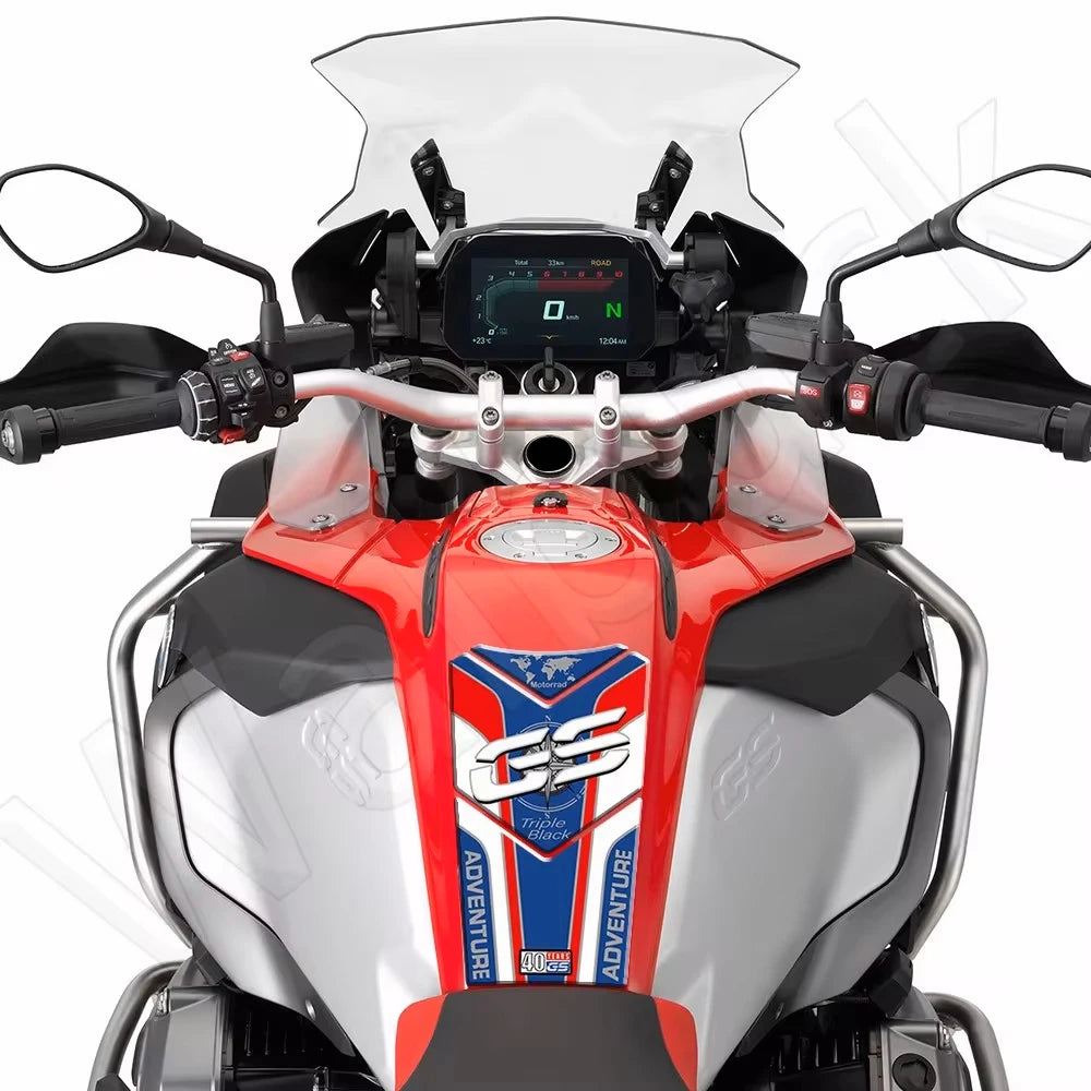 3D Motorcycle Tank Pad Protector Decal For BMW R1250GS R1200GS ADV Triple Black