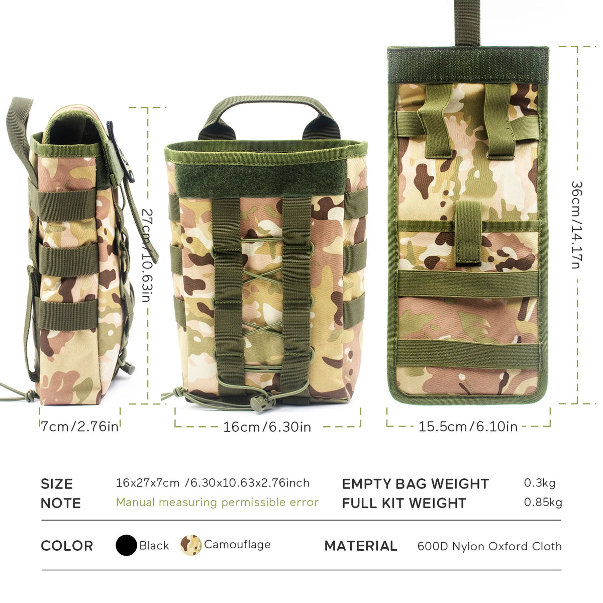 Tactical First Aid Kit Portable Trauma IFAK Emergency Molle Pouch for Hiking