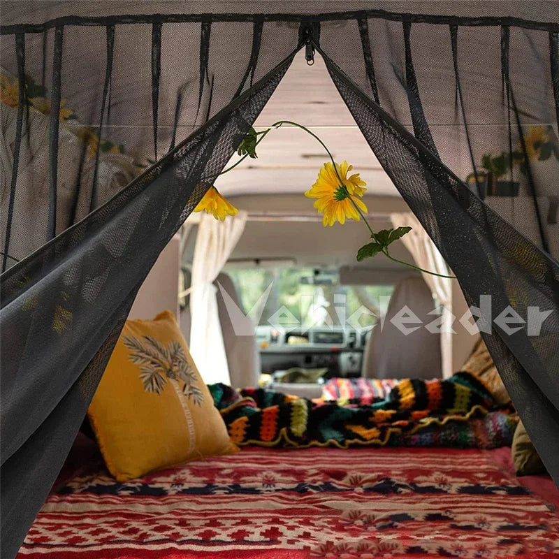 Universal Van camper Magnetic Sliding Door Mosquito Fly Net Mesh Screen