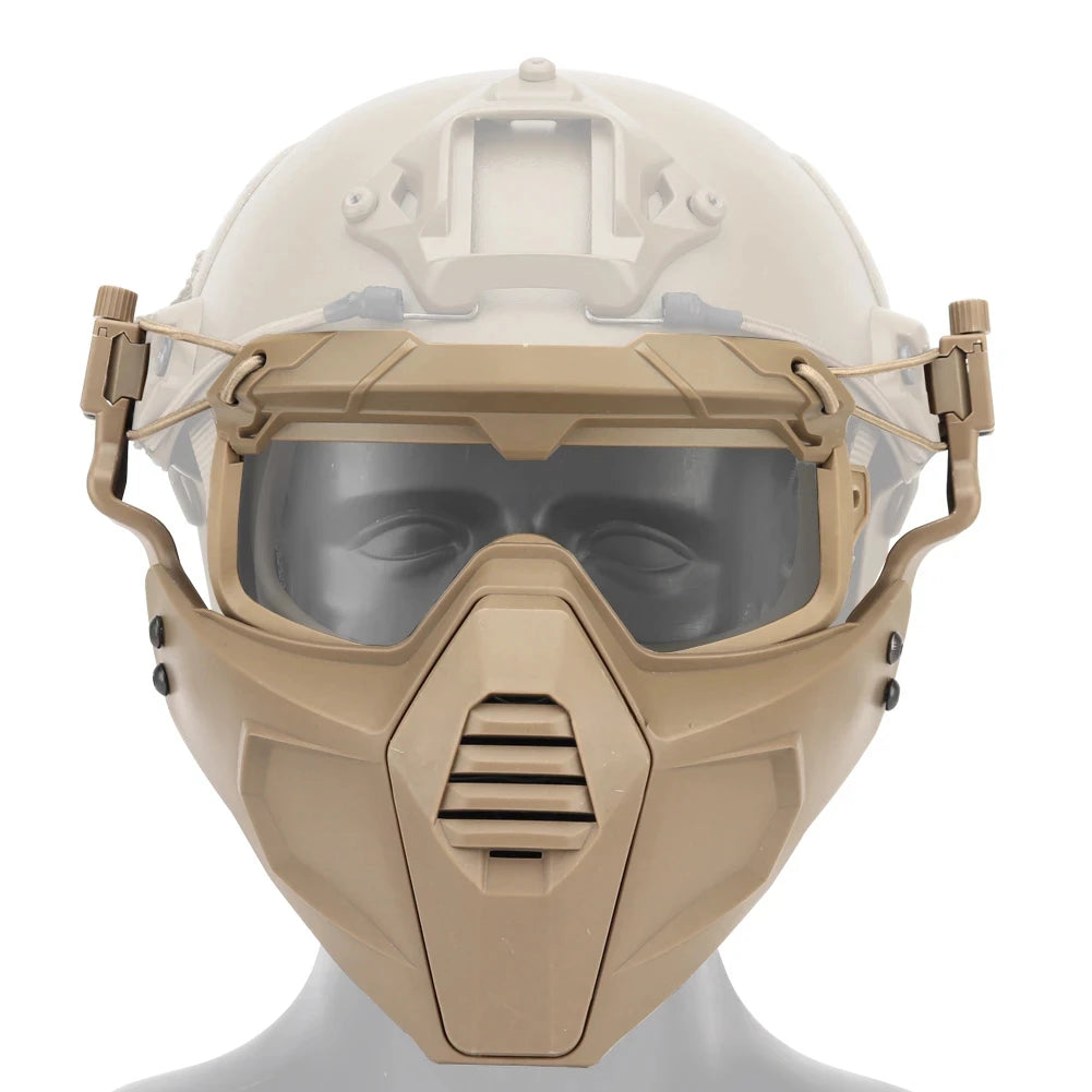 Airsoft Paintball Mask & Goggles Set Half Face Tactical Halloween Eye Protection