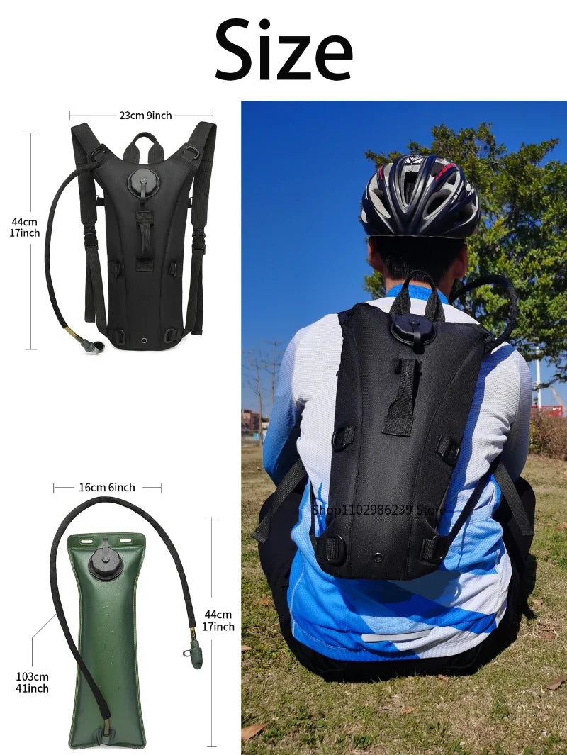 3L Hydration Pack Backpack Outdoor Water Bladder Bag Hiking Running Cycling