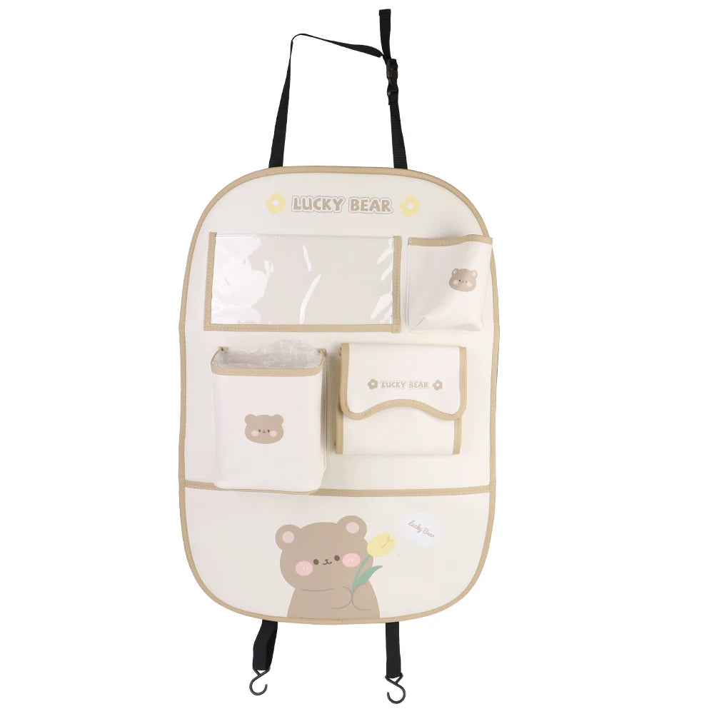 Cartoon Style Car Backseat Organizer for Kids with Tablet Holder & 5 Pockets