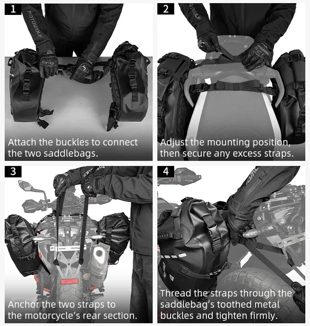 Adventure Motorcycle Saddle Bags 18L 28L 48L Pannier Luggage