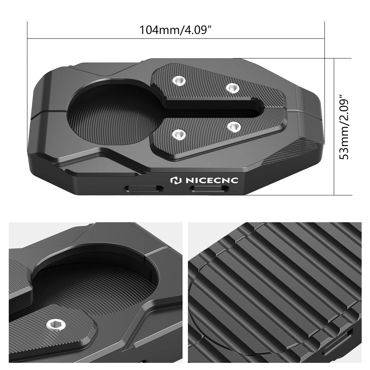 BMW R1250GS R1200GS Kickstand Pad CNC Side Stand Extension Plate 2016–2023
