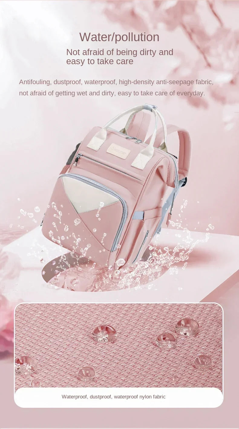Large Capacity Mummy Diaper Bag Backpack - Waterproof, Stroller Hanging Bag