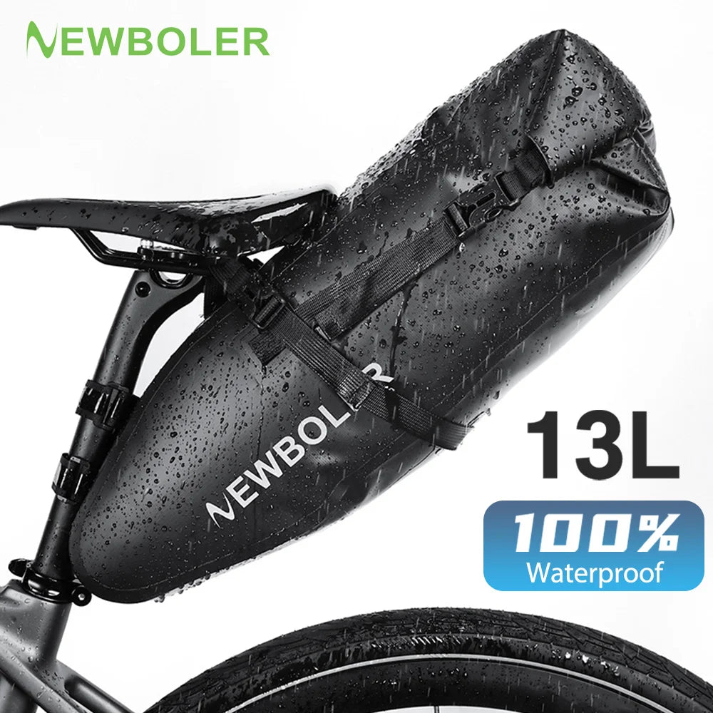 13L Waterproof Bicycle Saddle Tail Bag MTB Road Bike Luggage Touring eatpost