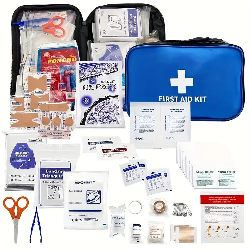 188pc Emergency Travel First Aid Kit – Home Car Survival Medical Supplies