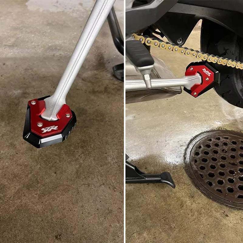 Kickstand Extension Pad Foot For BMW S1000XR 2017-2026  Valve Caps CNC Aluminum