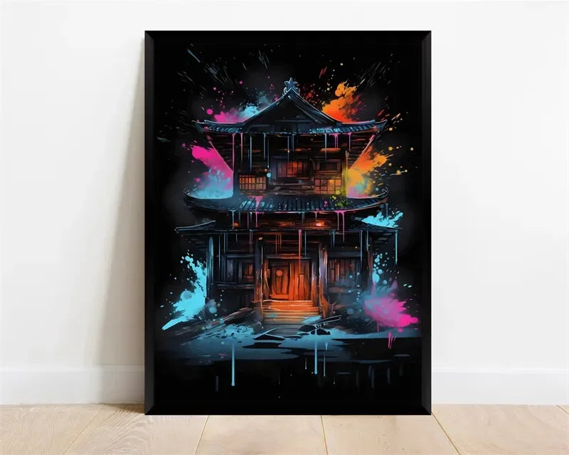 Pop Neon Video Game Character Canvas Wall Art Gamepad Headphones Gaming Room