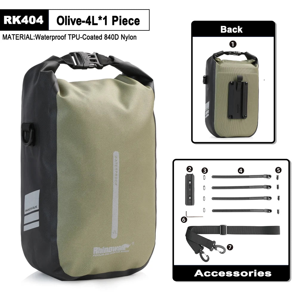 Rhinowalk Waterproof 4L-6L Bike Fork Bag Quick Release Shoulder Pack MTB Road