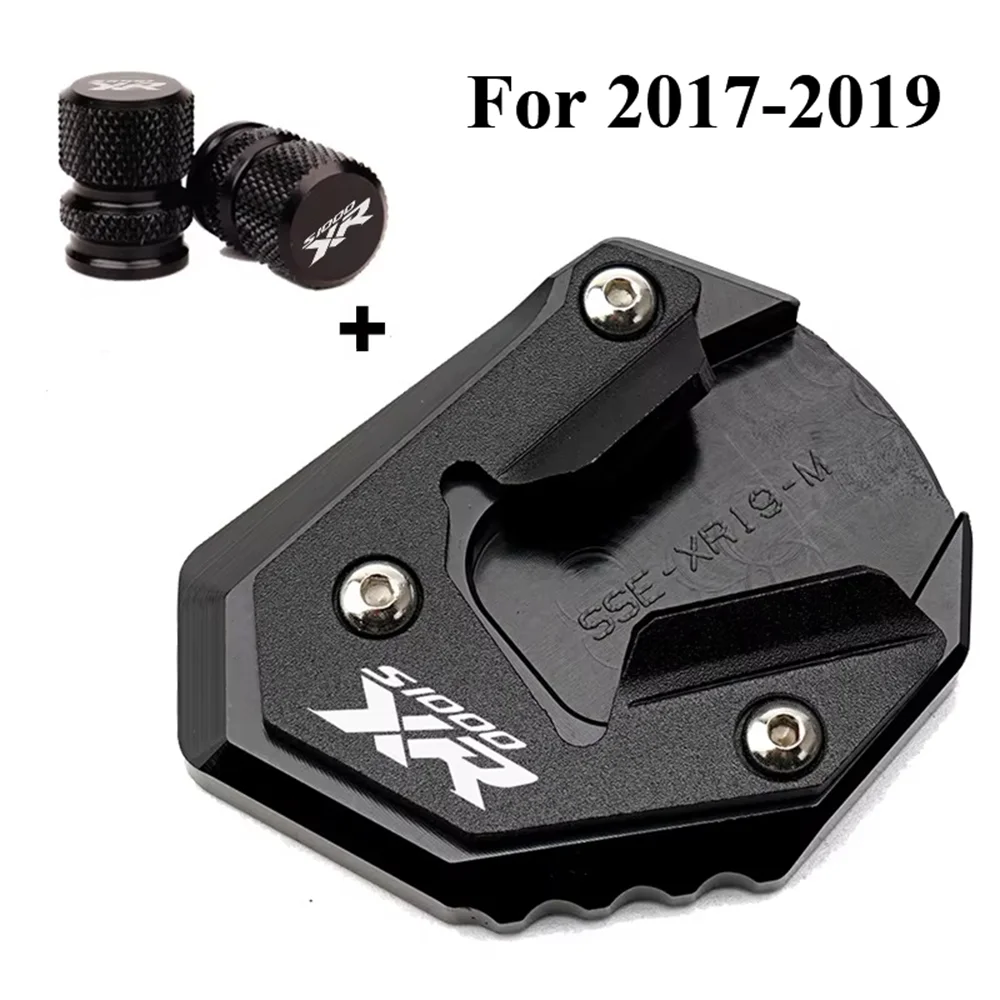 Kickstand Extension Pad Foot For BMW S1000XR 2017-2026  Valve Caps CNC Aluminum