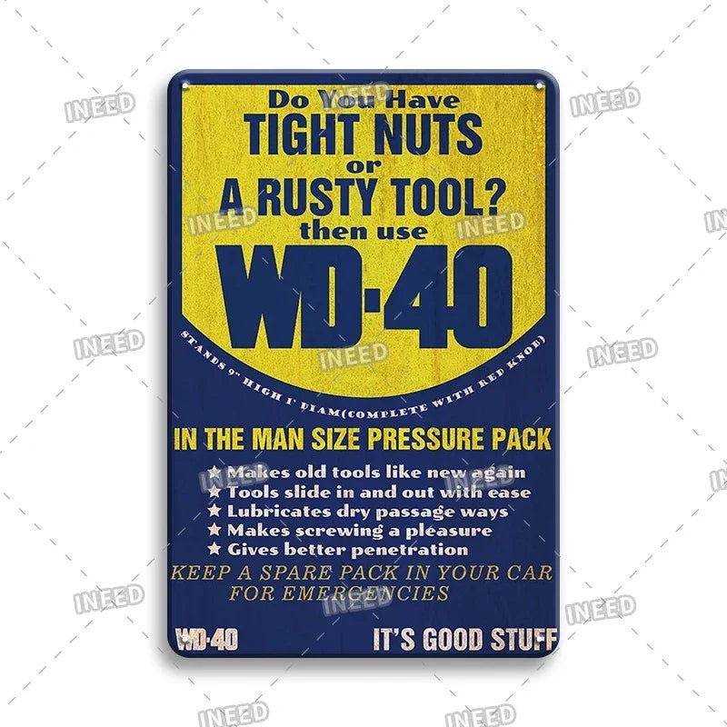 Funny Quote Tin Sign, Garage Wall Plaque, Humorous Metal Sign for Man Cave Decor