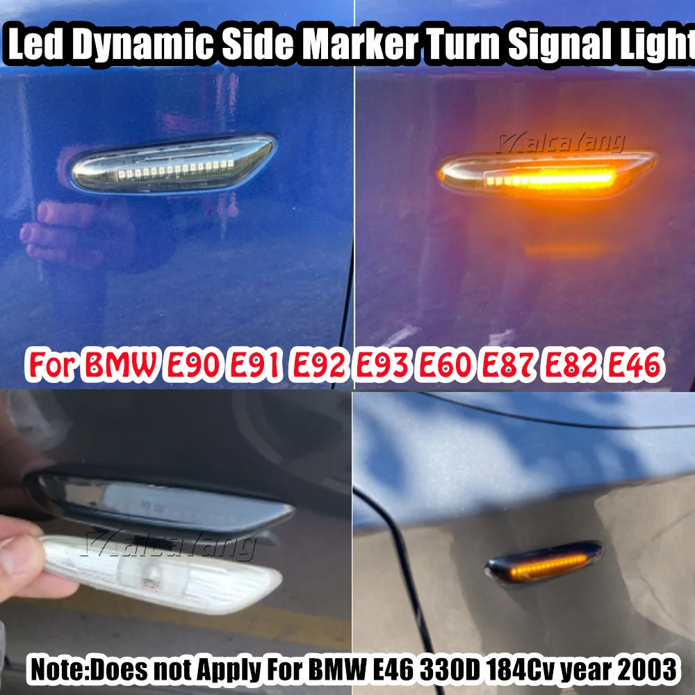 2X Dynamic LED Side Marker Turn Signal Light BMW E46 E90 E60 X1 X3 1 3 5 Series