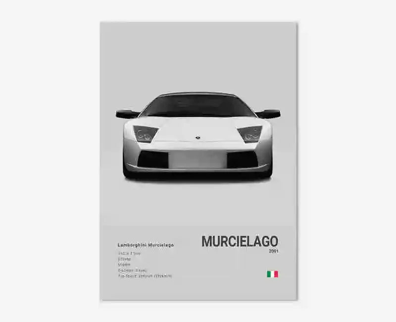 B&W Canvas Poster Luxury Supercar Lamborghini SUV SVJ Wall Art Garage Mancave