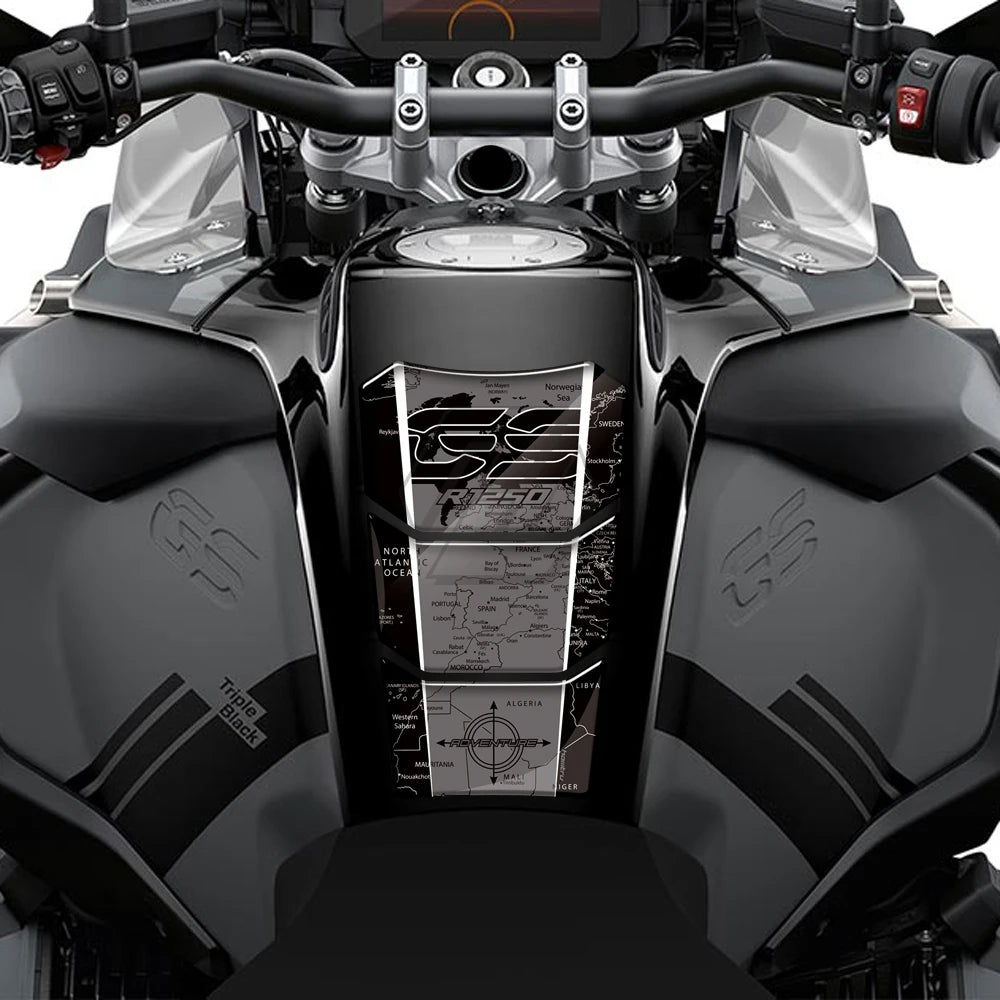 3D Resin Tank Pad Protector Fish Bone Sticker For BMW R1200GS R1250GS ADV 2014-22