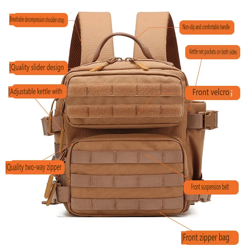 9L MOLLE Backpack Rucksack Bug Out Bag Hiking Outdoor Camping Oxford Cloth