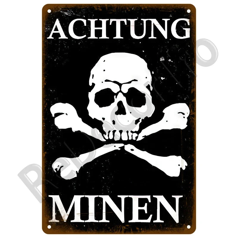 Warning Danger Beware Metal Sign,  Home Wall Decor Bar, Club, Man Cave Gift