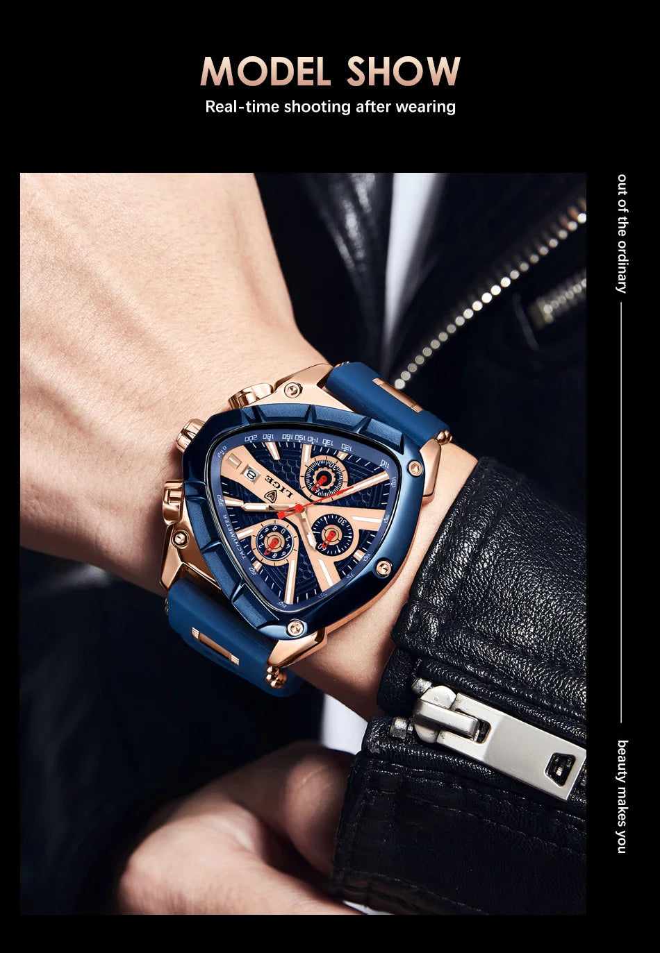 LIGE Original Luxury Men's Watch with Box choice of finish, Perfect Gift