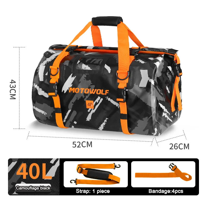 Waterproof Motorcycle Tail Bag 40/66L KTM BMW Yamaha Moto Luggage High Capacity