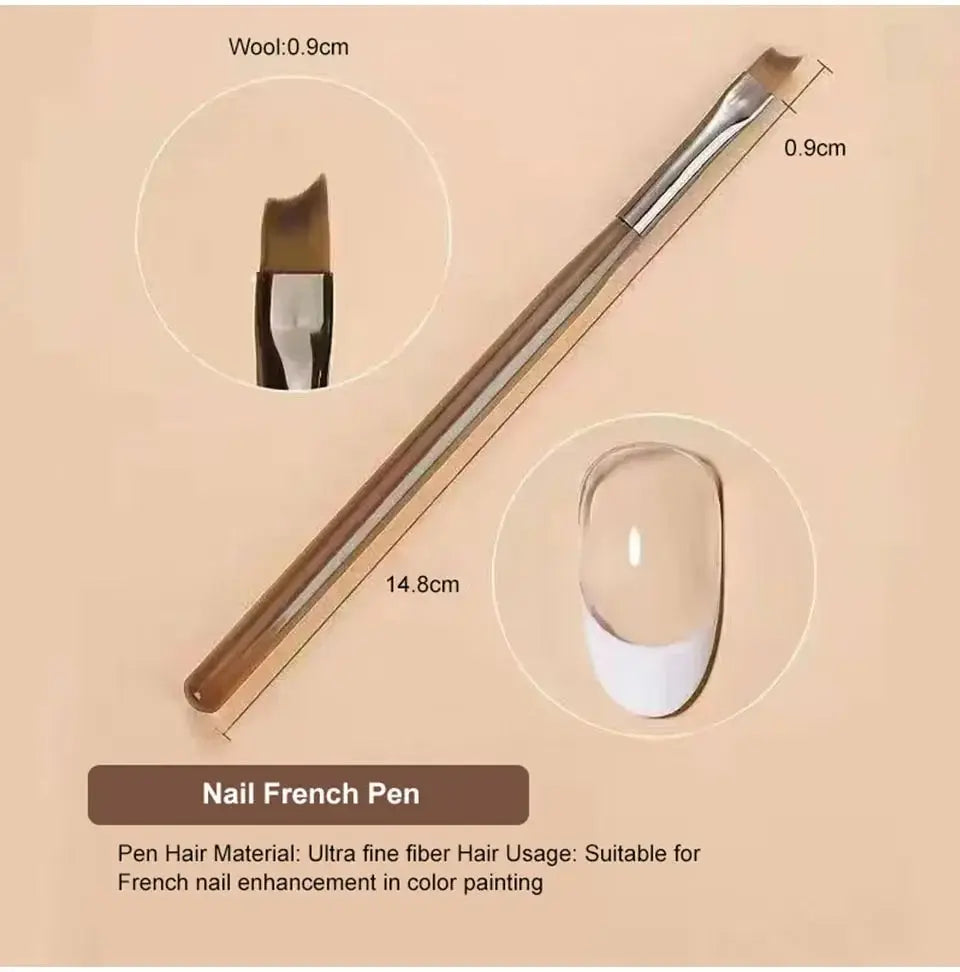 9PC UV Gel Nail Brush Set - Acrylic Brush, Liner, DIY Painting, Nail Art Design