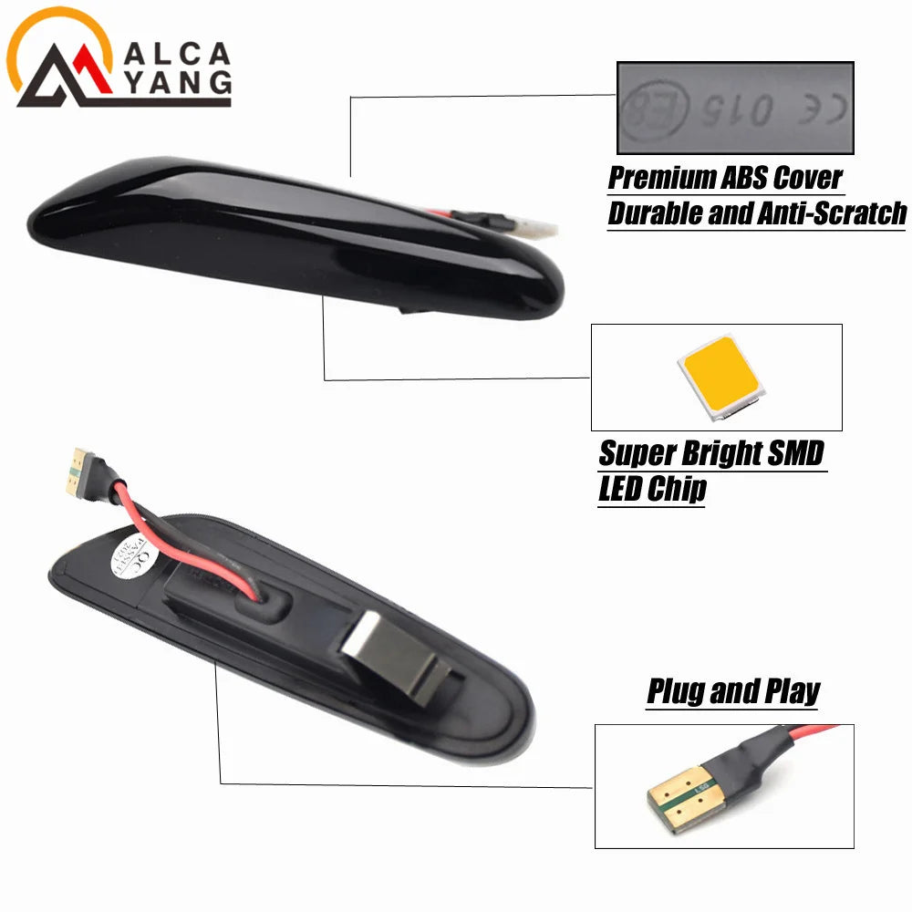2X Dynamic LED Side Marker Turn Signal Light BMW E46 E90 E60 X1 X3 1 3 5 Series