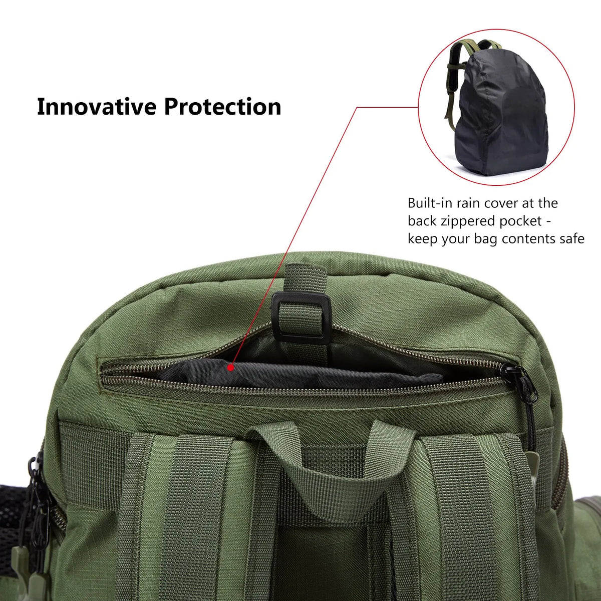 Bassdash Fishing Tackle Backpack - Lightweight Tactical Gear Bag 600D Polyester