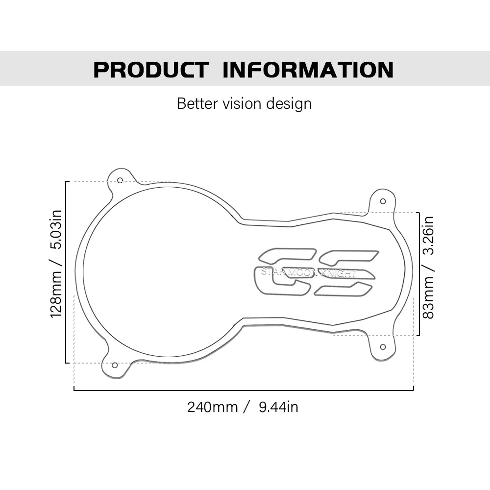 BMW R1200GS R1250GS Headlight Protector Guard 2013-2023 Acrylic Cover