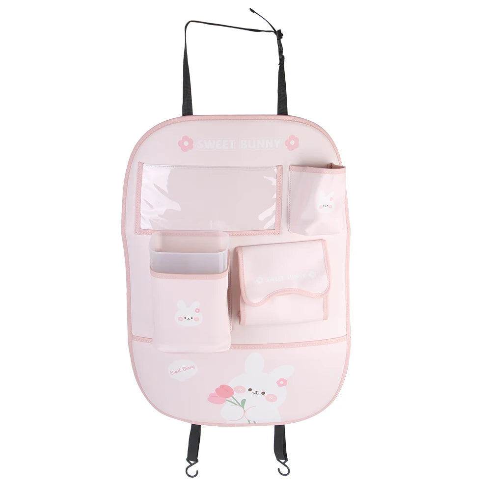 Cartoon Style Car Backseat Organizer for Kids with Tablet Holder & 5 Pockets
