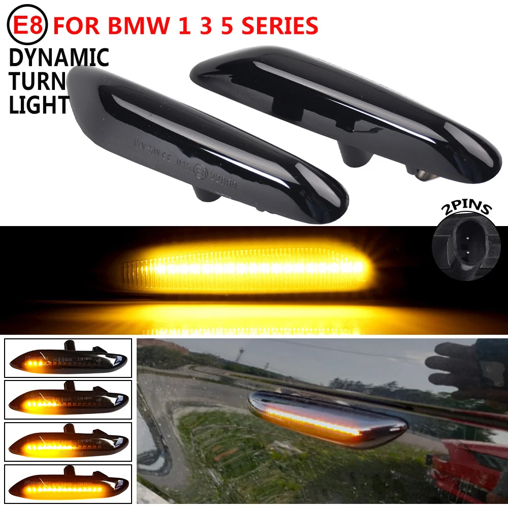 Sequential LED Turn Signal Side Marker Lights for BMW X3 X1 E46 E90 E92 E87 E88