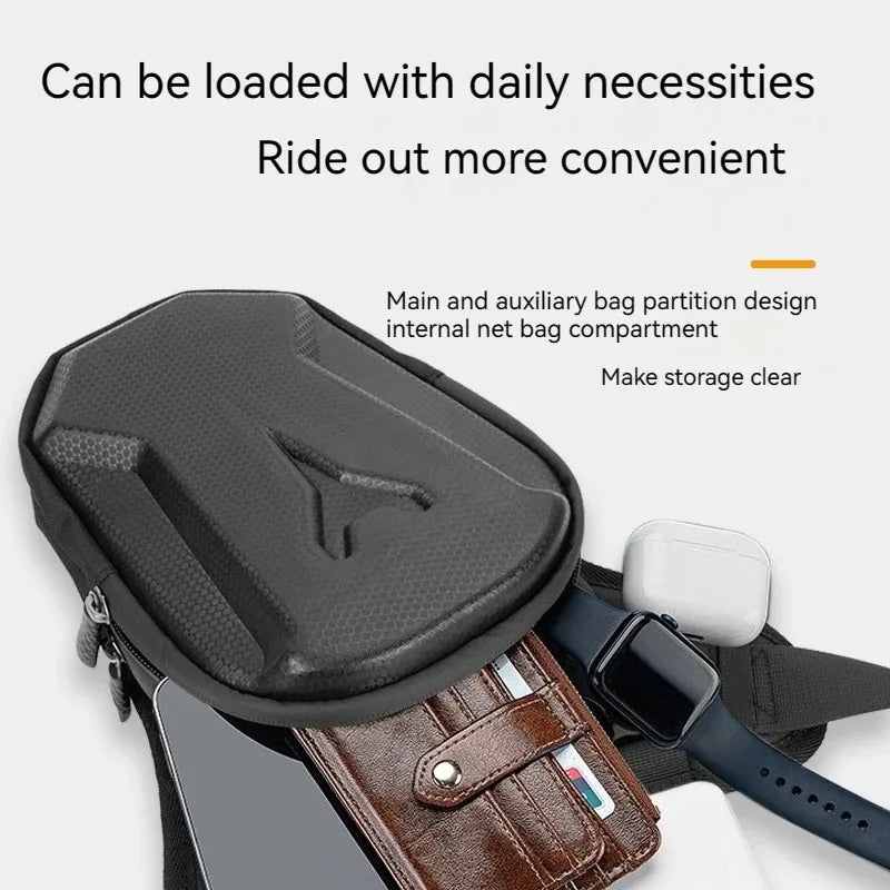 Motorcycle Leg Side Bag - Waterproof EVA Hard Shell Cycling Pack Waist storage